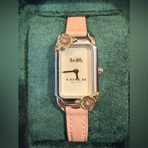 Coach Cadie Watch with Blush Pink Strap and Tea Rose Motifs
